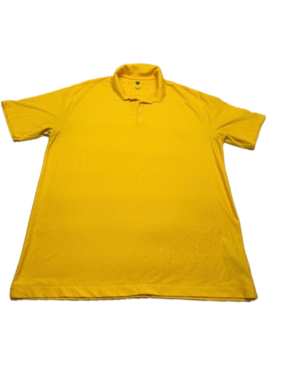 Vintage 2007 Nike Golf Men FIT DRY Textured Polo Yellow XL Tiger Woods Era